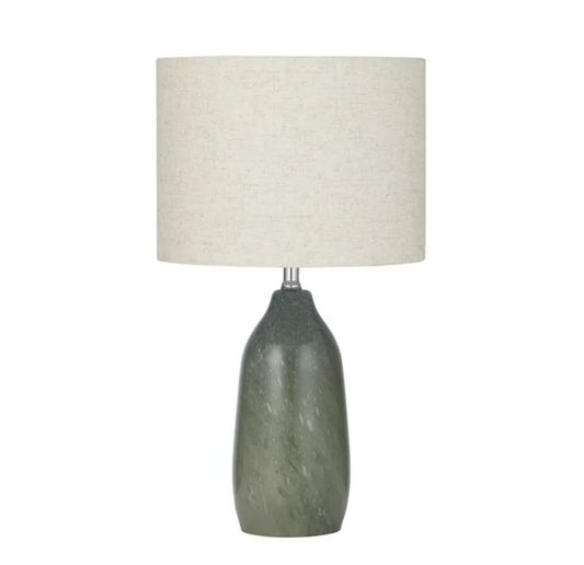 SAINZ GLASS TABLE LAMP 32X53CM GREEN/NAT - SET OF 2