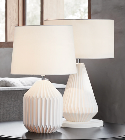 Belle Tall Table Lamp in White