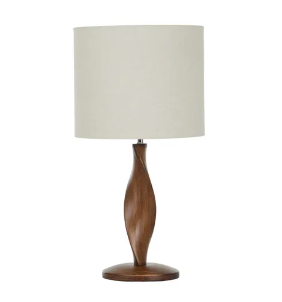 PRIYA WOOD TABLE LAMP 30X60CM WALNUT/NAT - SET OF 2