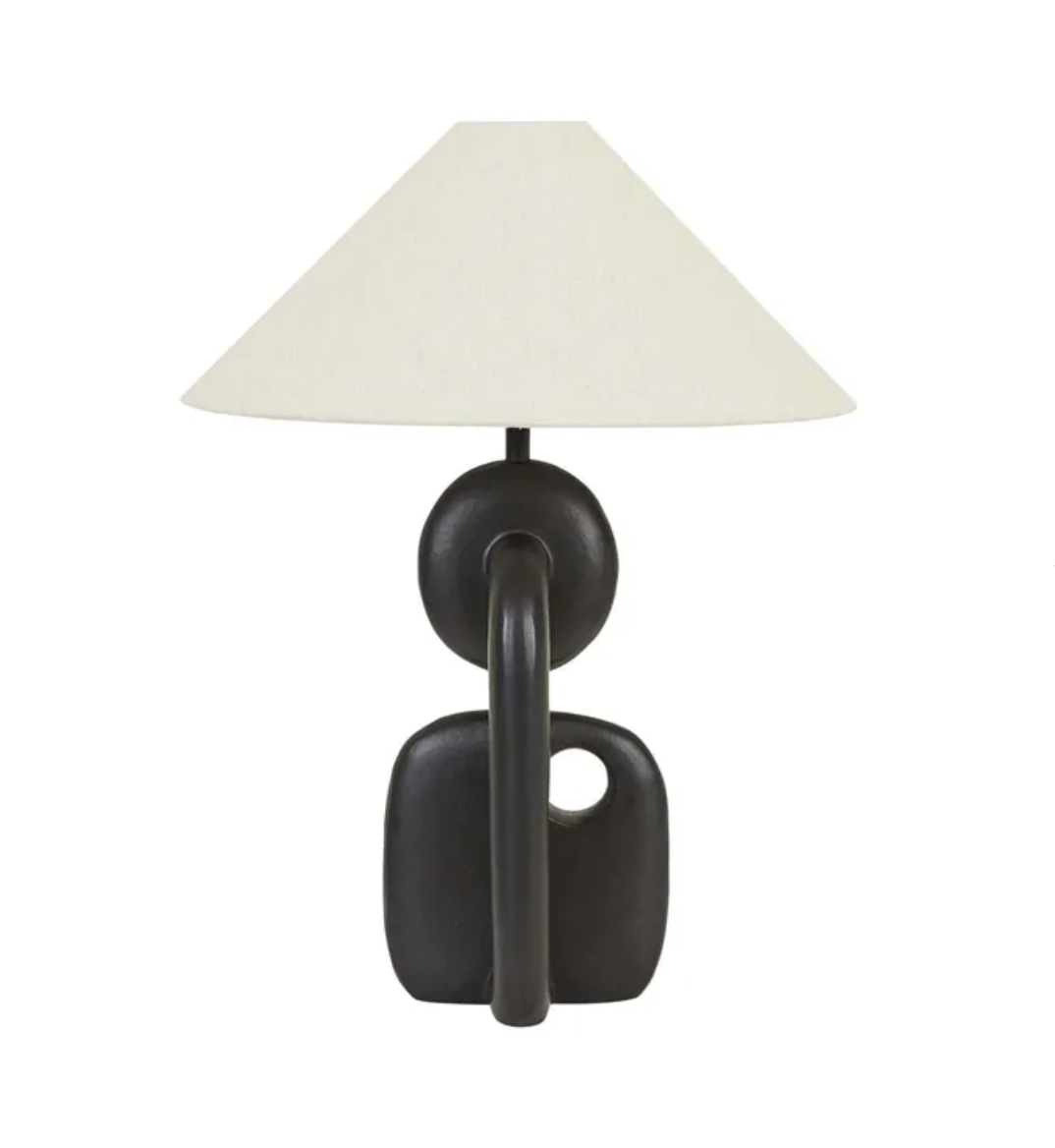 Emery Link Table Lamp - Black/Oak