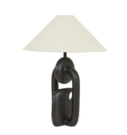 Emery Link Table Lamp - Black/Oak