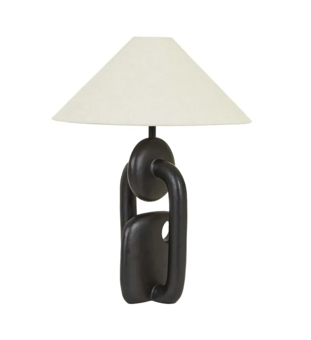 Emery Link Table Lamp - Black/Oak