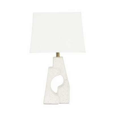 Statue Table Lamp - White Speckle/Ivory