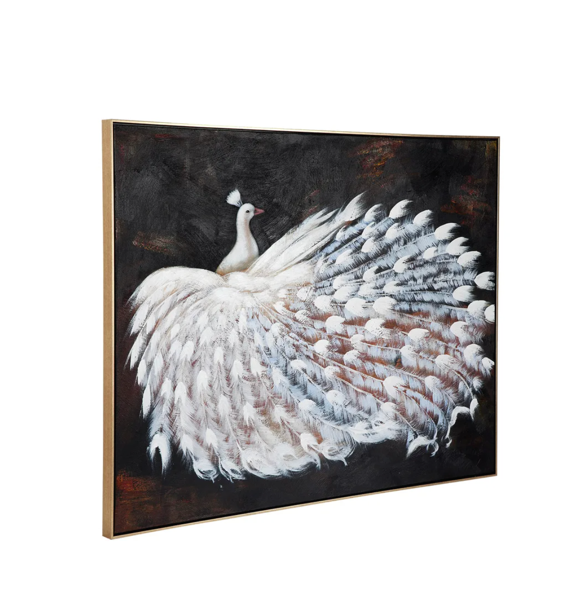 Le Grande Peacock Oil On Canvas Painting