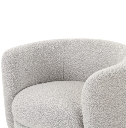 Light Grey Boucle Swivel Chair