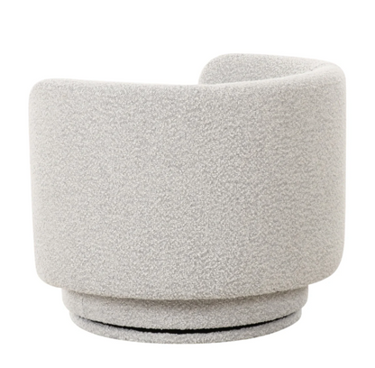 Light Grey Boucle Swivel Chair