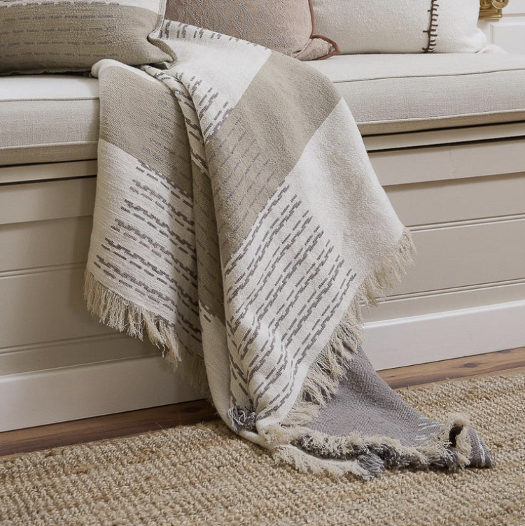 Hagen Throw - Off White/Slate