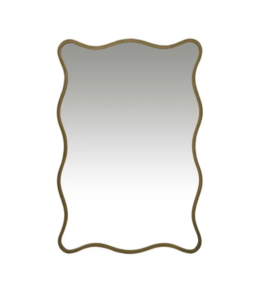 Verona Wave Mirror - Antique Brass