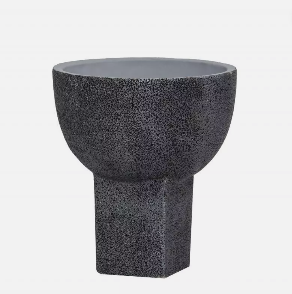 Cement Footed Pot - Charcoal