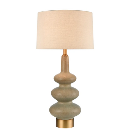 Linden Sandstone Table Lamp & Linen Shade