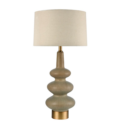 Linden Sandstone Table Lamp & Linen Shade