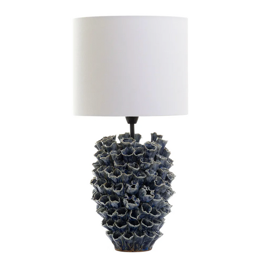 Londolozi Ceramic Table Lamp Blue with Linen Shade