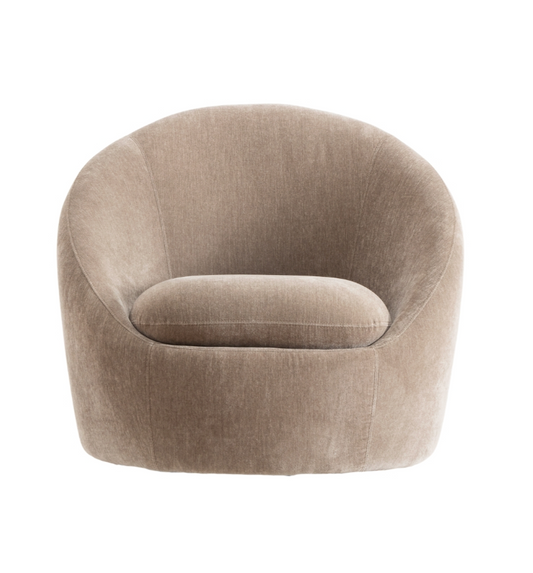 Plush Curved Swivel Chair