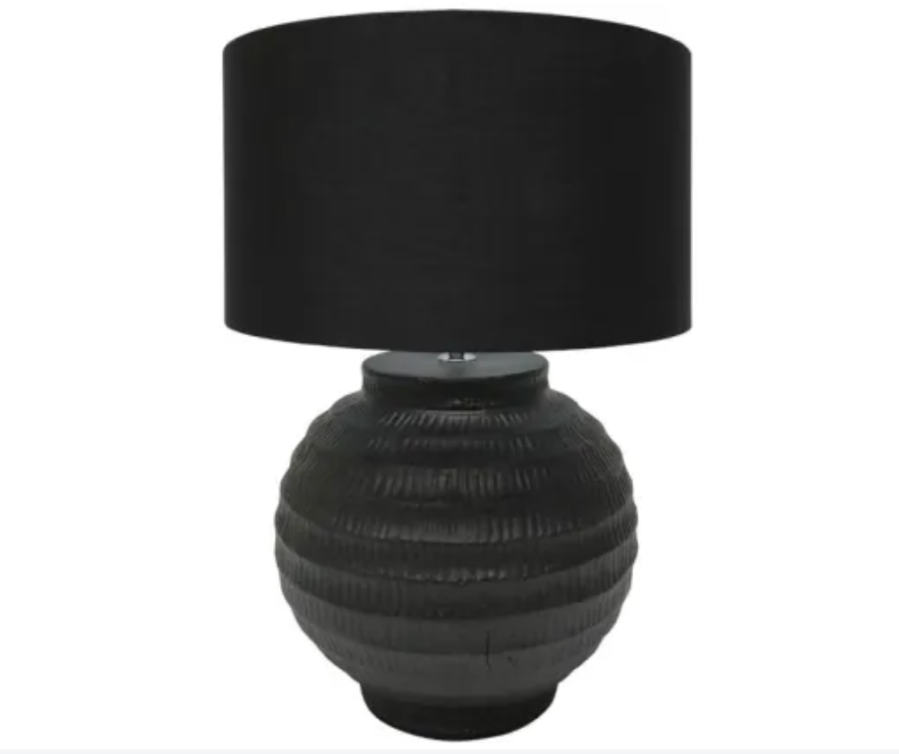 62CM FRANKIE TERRACOTTA TABLE LAMP - BLACK