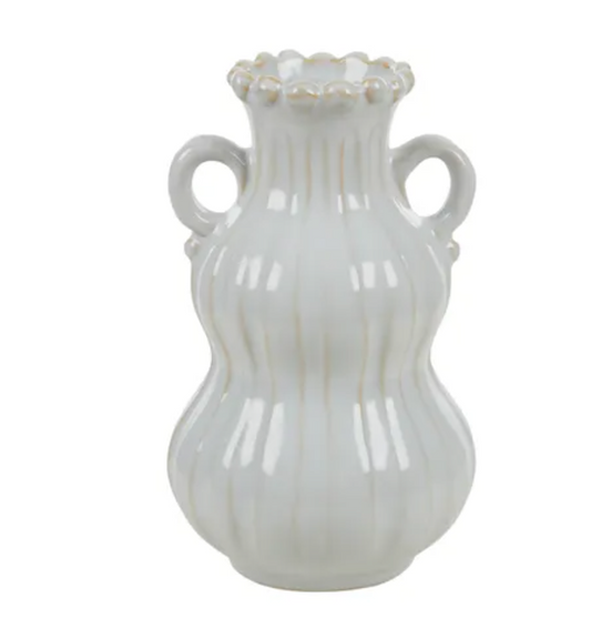 Amelia Ceramic Vase 12x20cm White