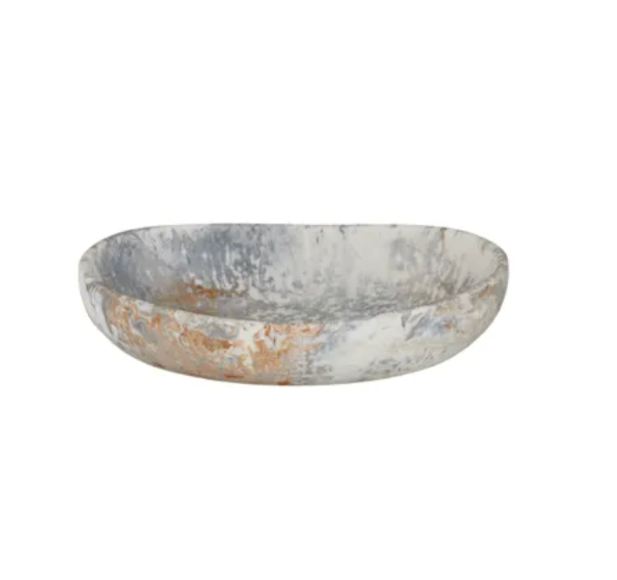 Hadley Resin Bowl 14.5x19.5x5cm Steel