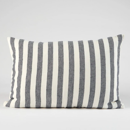 Santi Linen Cushion - Off White/Nutmeg Stripe