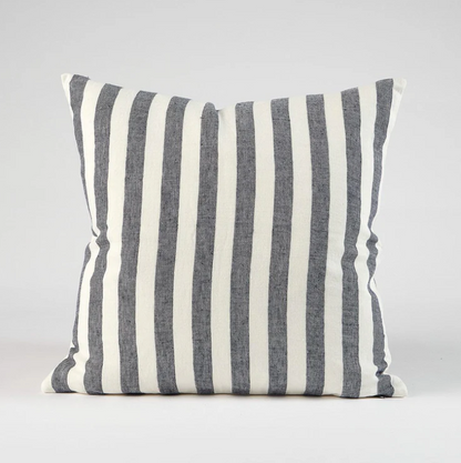 Santi Linen Cushion - Off White/Nutmeg Stripe