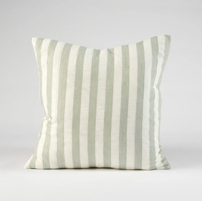 Santi Linen Cushion - Off White/Nutmeg Stripe