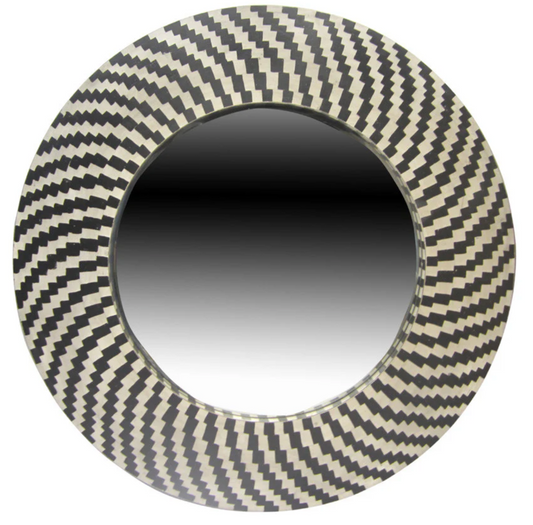 Optical Round Mirror - Black/Sand