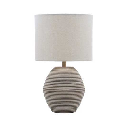 Whitewash Ribbed Lamp