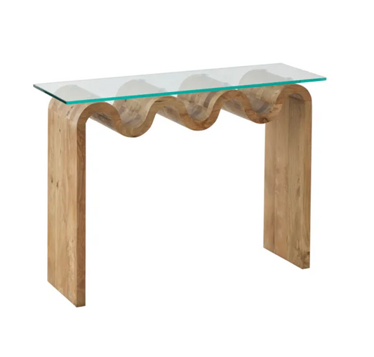 Wave Wood/Glass Console