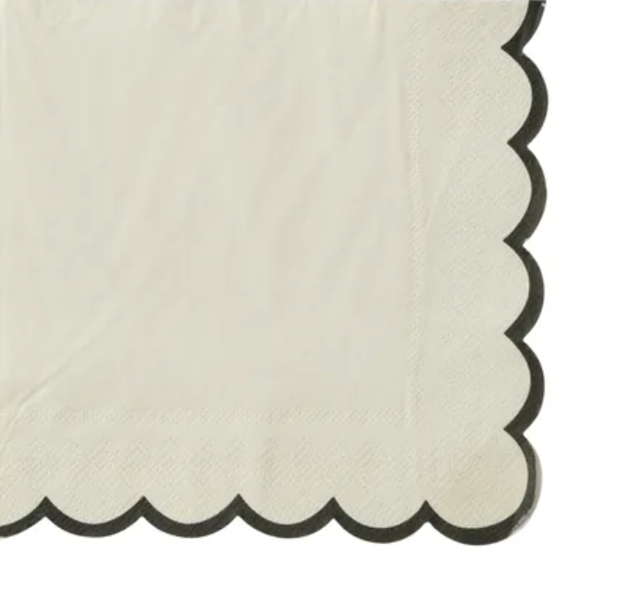 Halcyon Napkin Ivory/Black