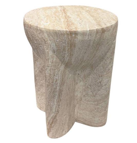 Round Travertine Stool