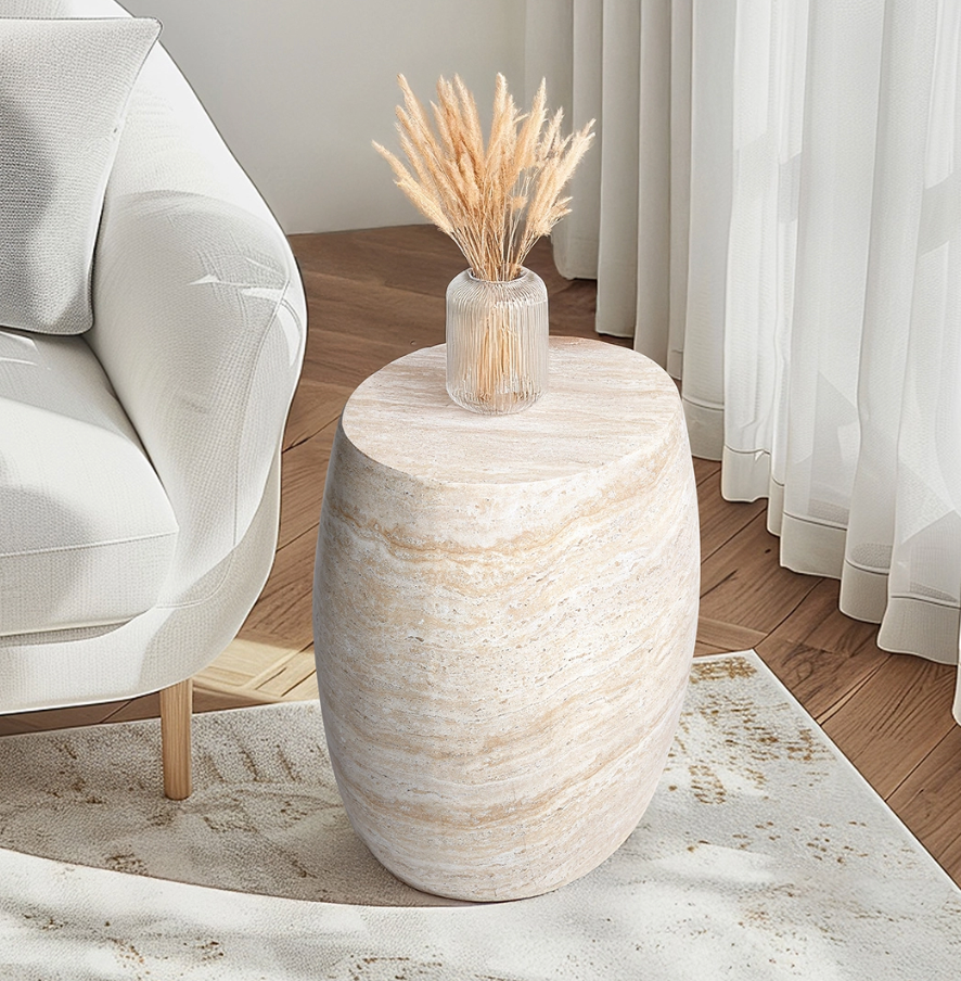 Oval Travertine Coffee Table