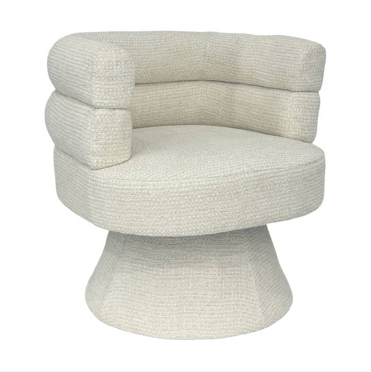 Stacked Back Swivel Chair - Ivory