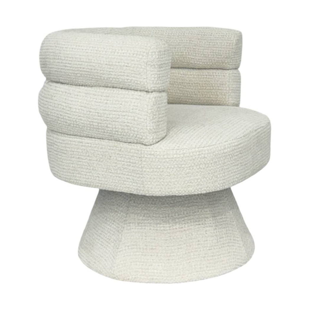 Stacked Back Swivel Chair - Ivory