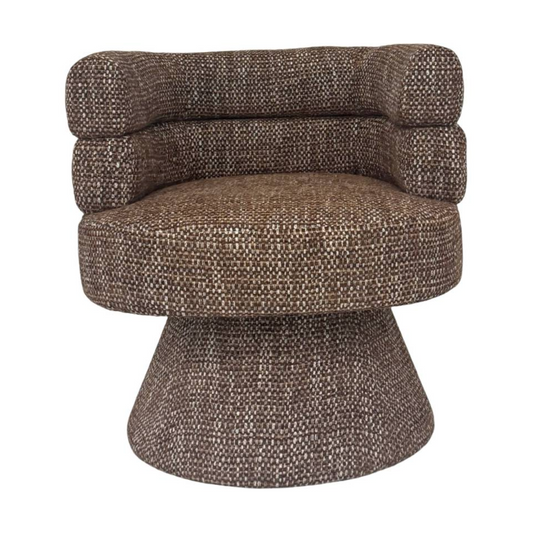Stacked Back Swivel Chair - Brown