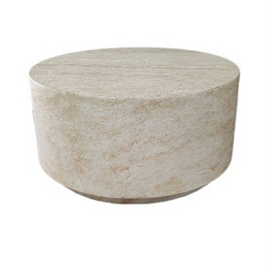 Travertine Round Coffee Table