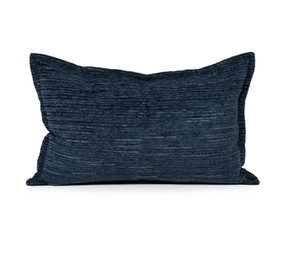 Ruffled Indigo – Velvet Cushion – 37 X 57