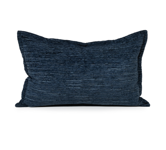 Ruffled Indigo – Velvet Cushion – 37 X 57