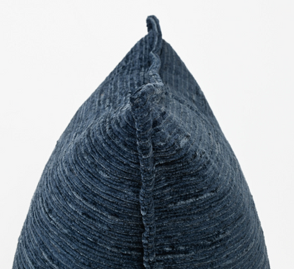 Ruffled Indigo – Velvet Cushion – 37 X 57