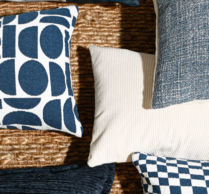 Ruffled Indigo – Velvet Cushion – 37 X 57