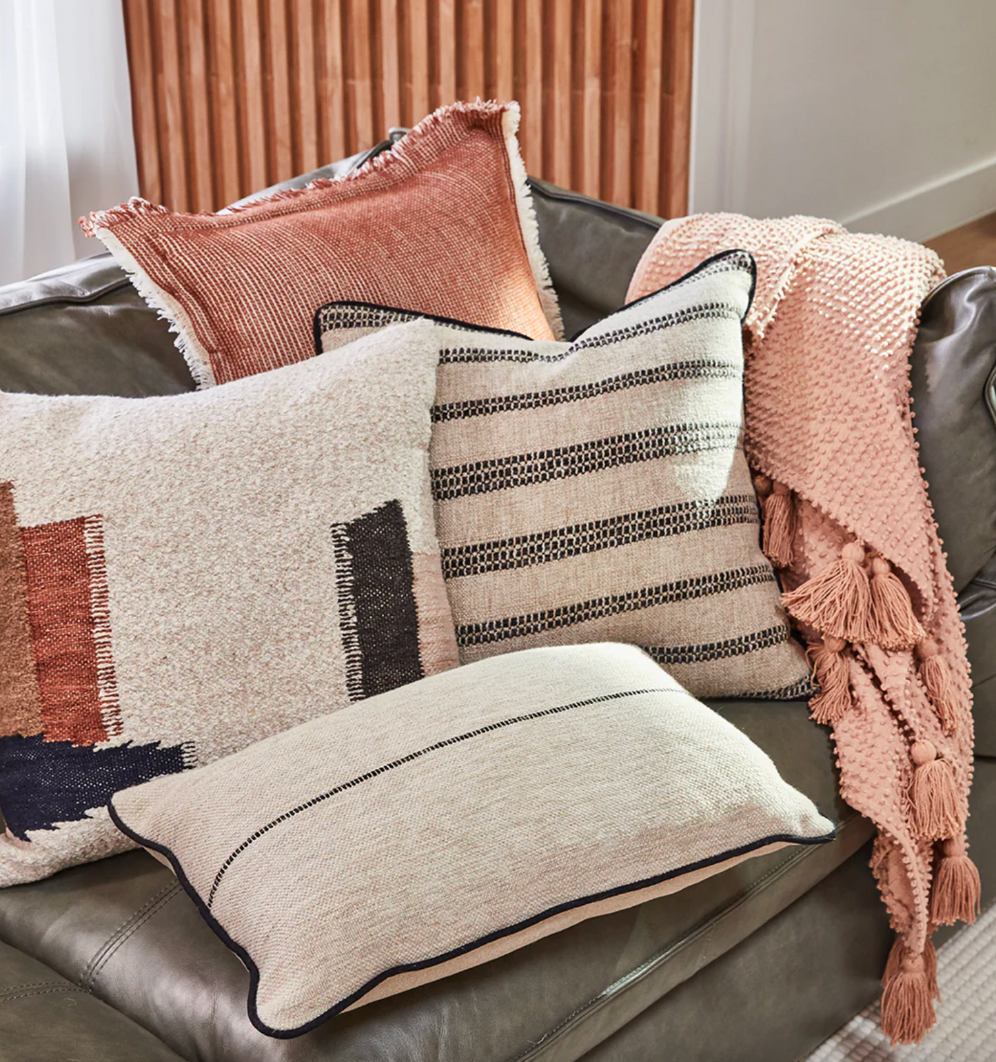 Pointer Cushion 35x55cm Natural & Black Multi