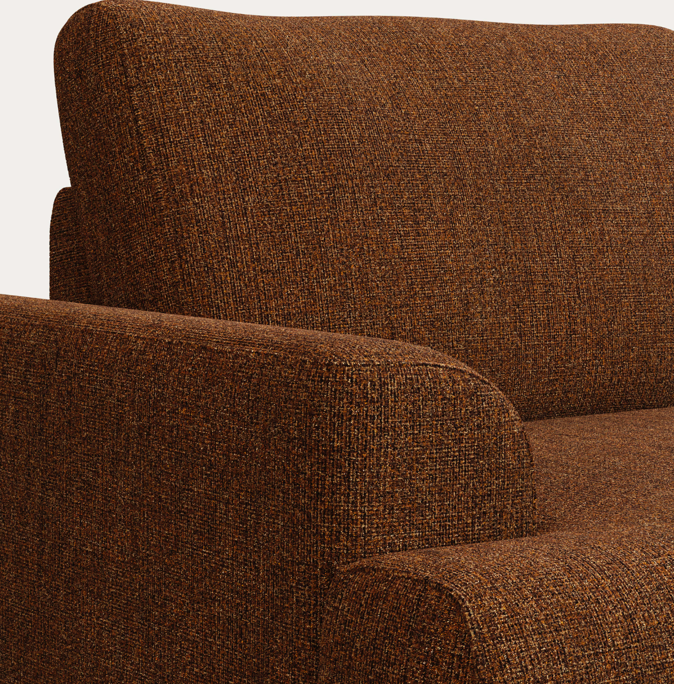 2-Seater Sofa in Dark Orange/Solid Beech Wood Legs