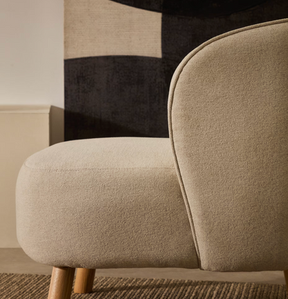 Beige Chenille Armchair