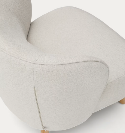 Beige Chenille Armchair