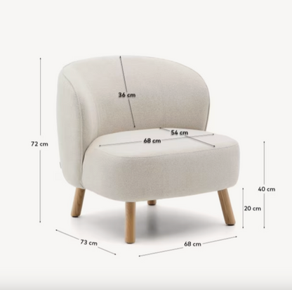 Beige Chenille Armchair