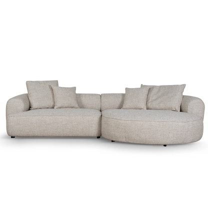 Pale Beige with Rounded Chaise