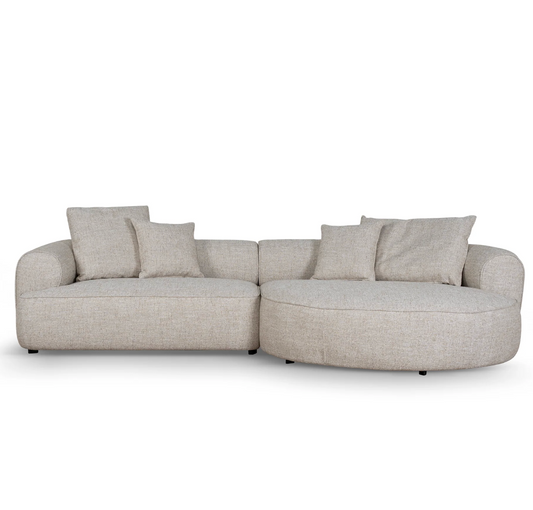 Pale Beige with Rounded Chaise