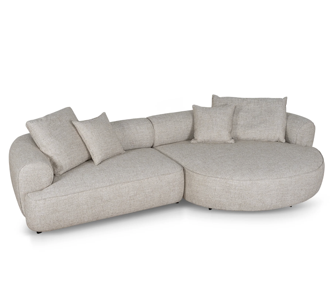 Pale Beige with Rounded Chaise