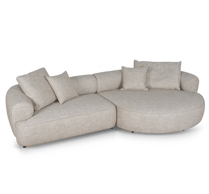 Pale Beige with Rounded Chaise