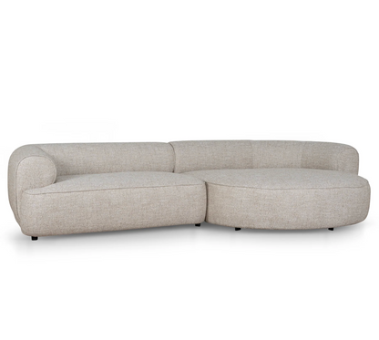 Pale Beige with Rounded Chaise