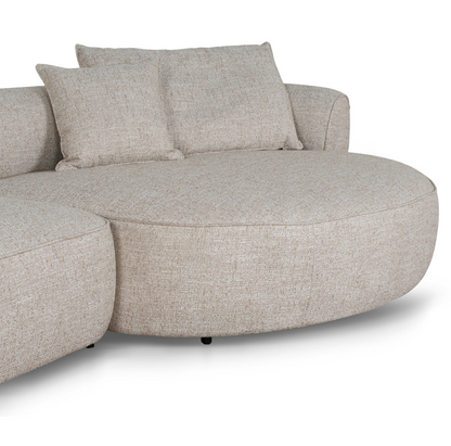 Pale Beige with Rounded Chaise