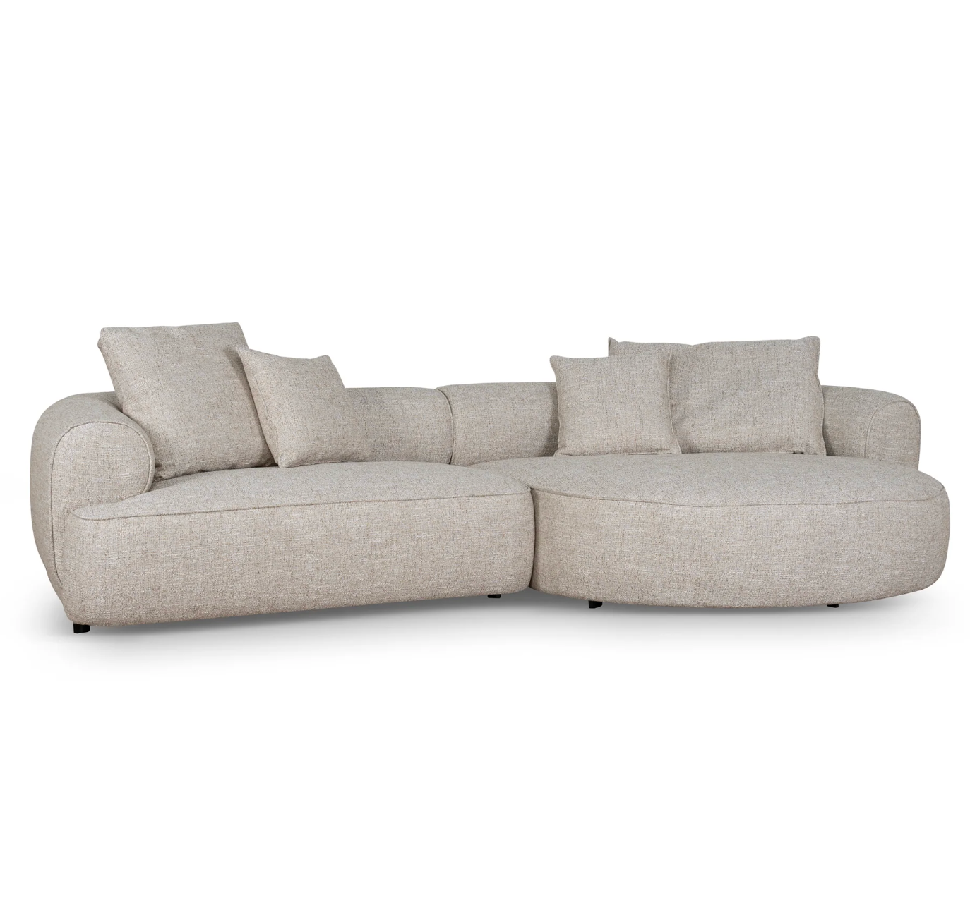 Pale Beige with Rounded Chaise