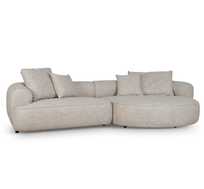 Pale Beige with Rounded Chaise